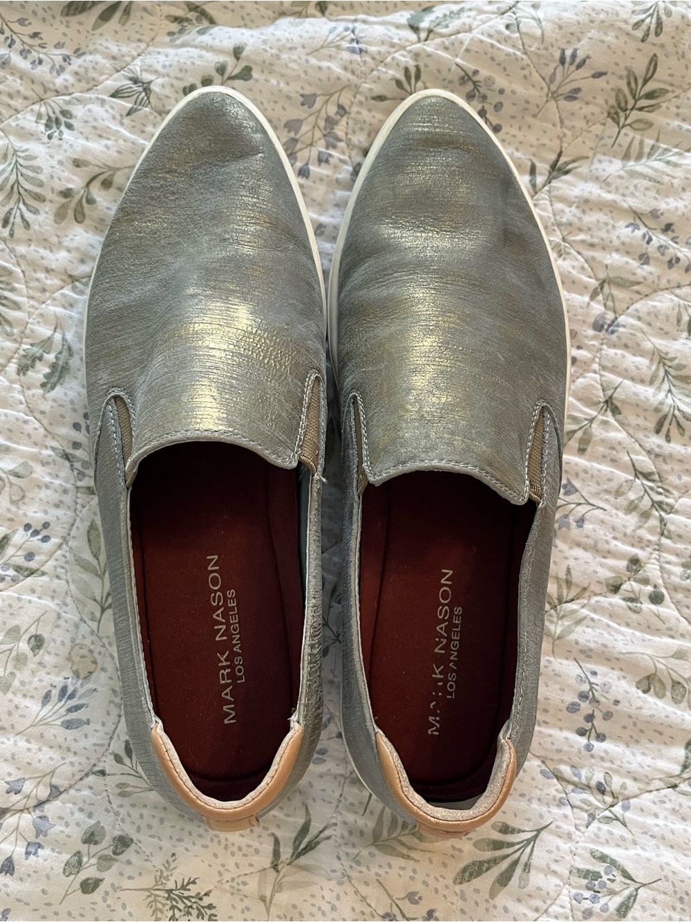 Mark Nason Los Angeles Metallic Leather Slip-On Sneakers Women’s 8